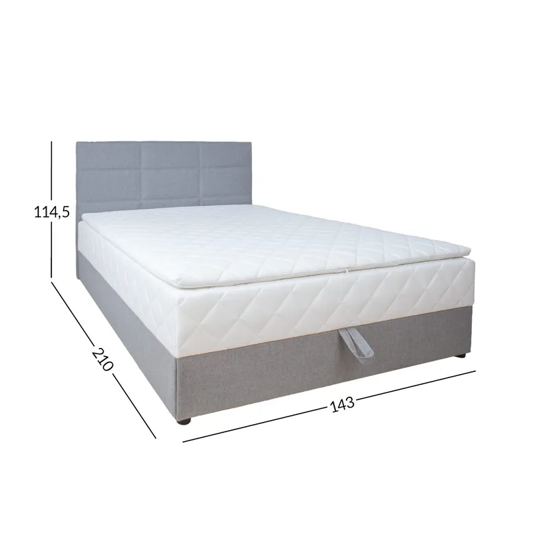 Kontinentalseng Kalen med madrass 140x200 cm - grå - Møbler - Senger - Enkeltsenger
