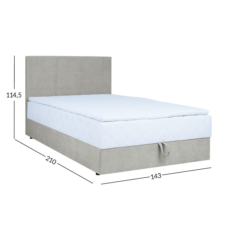 Kontinentalseng Kalen med madrass 140x200 cm - mørk beige - Møbler - Senger - Kontinentalsenger