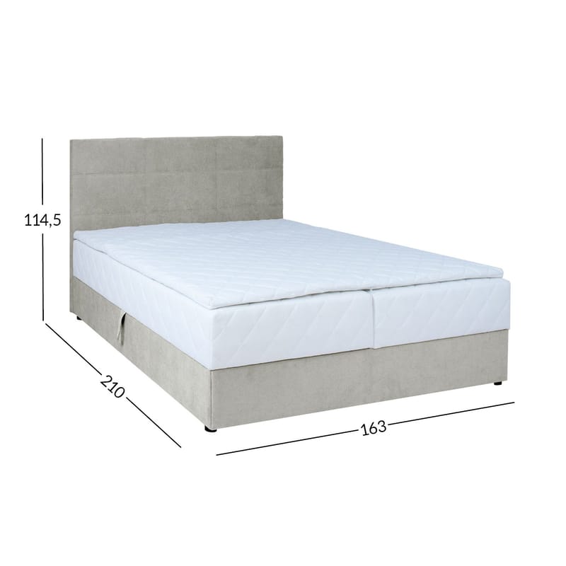 Kontinentalseng Kalen med madrass 160x200 cm - Mørk beige - Møbler - Senger - Kontinentalsenger