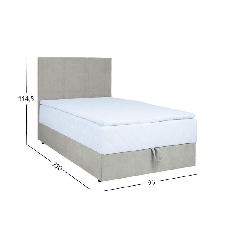Kontinentalseng Kalen med madrass 90x200 cm - mørk beige - Møbler - Senger - Kontinentalsenger