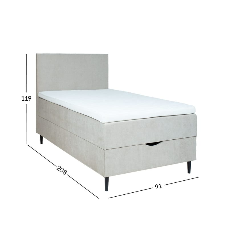 Kontinentalseng Odviks 90x200 cm - Mørk beige - Møbler - Senger - Enkeltsenger