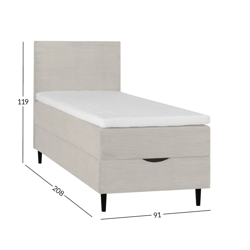 Kontinentalseng Odviks Manchester 90x200 cm - beige - Møbler - Senger - Enkeltsenger