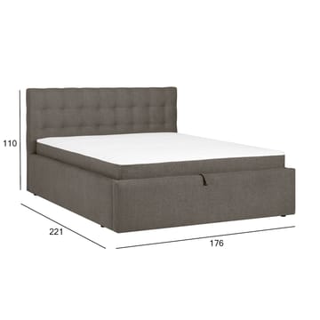 Kontinentalseng Olsvik 160x200 cm med madrass - Mørk beige - Møbler - Senger - Kontinentalsenger
