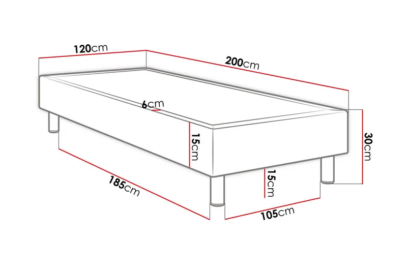 Adeliza kontinentalseng 120x200 cm - Grønn - Møbler - Senger - Kontinentalsenger