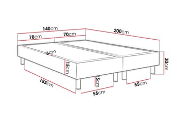 Adeliza kontinentalseng 140x200 cm - Mørkegrå - Møbler - Senger - Kontinentalsenger
