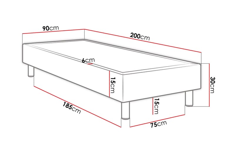 Adeliza kontinentalseng 90x200 cm - Hvit - Møbler - Senger - Kontinentalsenger