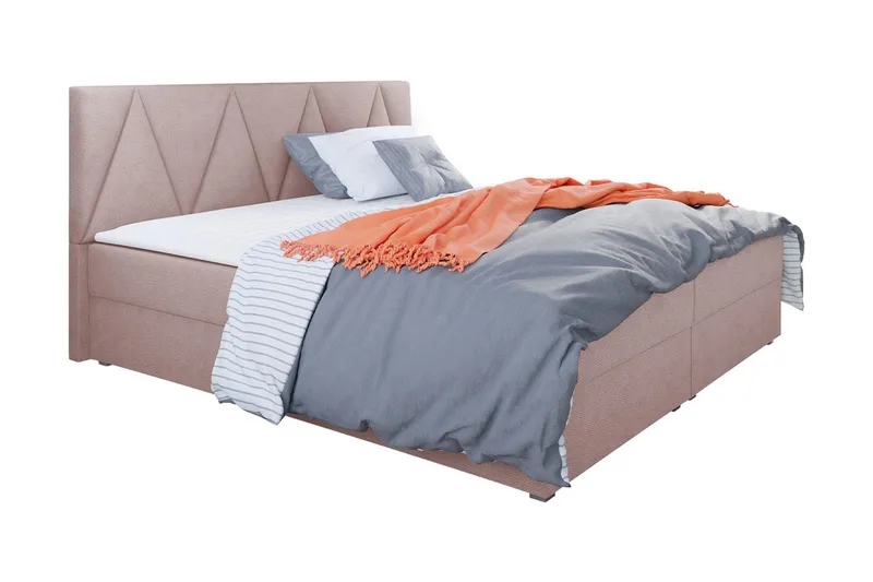 Alvito Kontinentalseng 180x200 cm med Sengegavl, Rosa