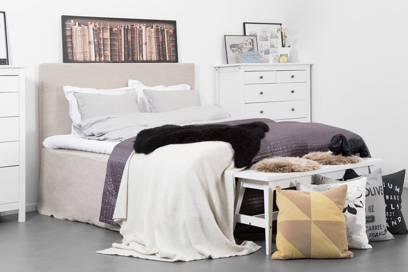 Ava Kontinentalseng 160x200 - Beige - Møbler - Senger - Kontinentalsenger
