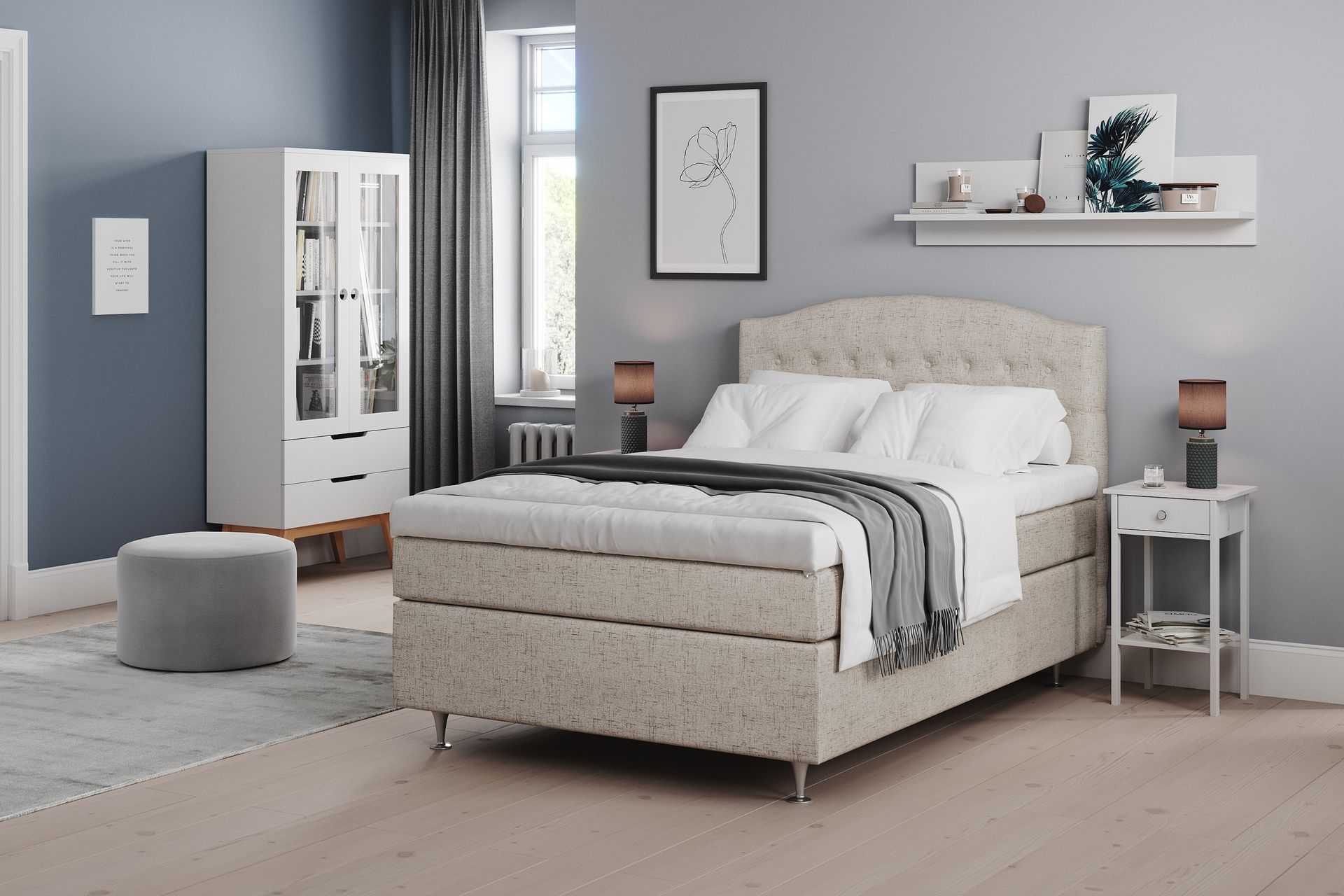 Belda Kontinentalseng 140x200 Medium - Beige - Møbler - Senger - Kontinentalsenger