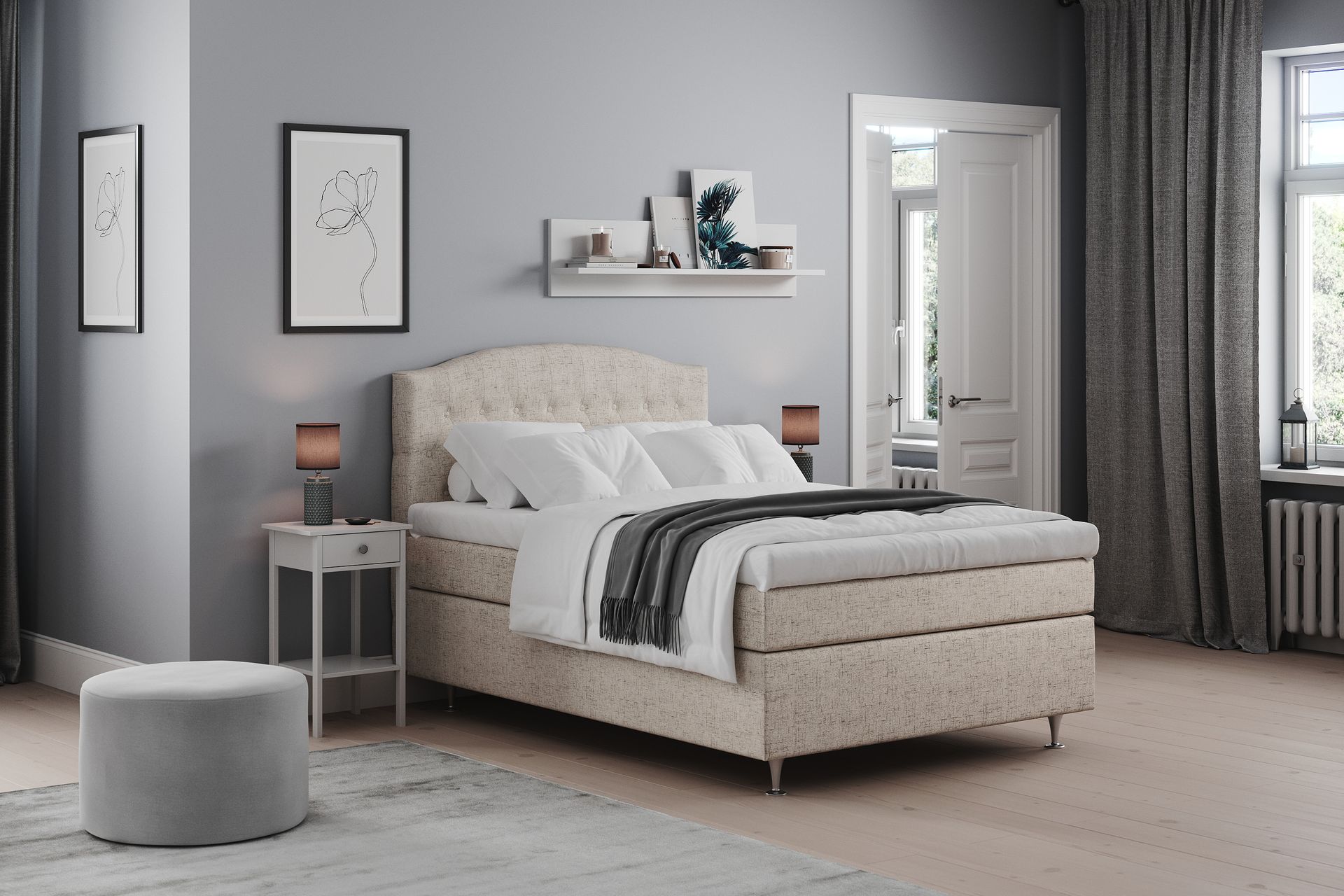 Belda Kontinentalseng 140x200 Medium - Beige - Møbler - Senger - Kontinentalsenger