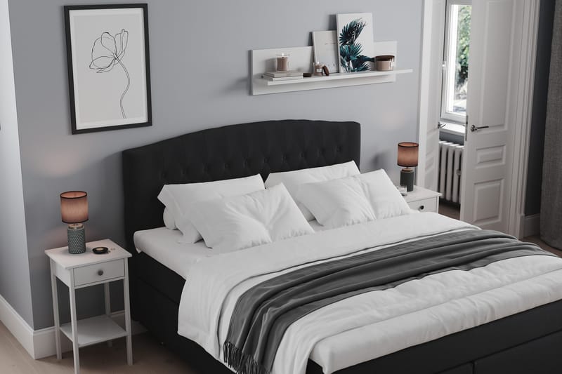 Belda Kontinentalseng 160x200 Fast/Medium - Svart - Møbler - Senger - Kontinentalsenger