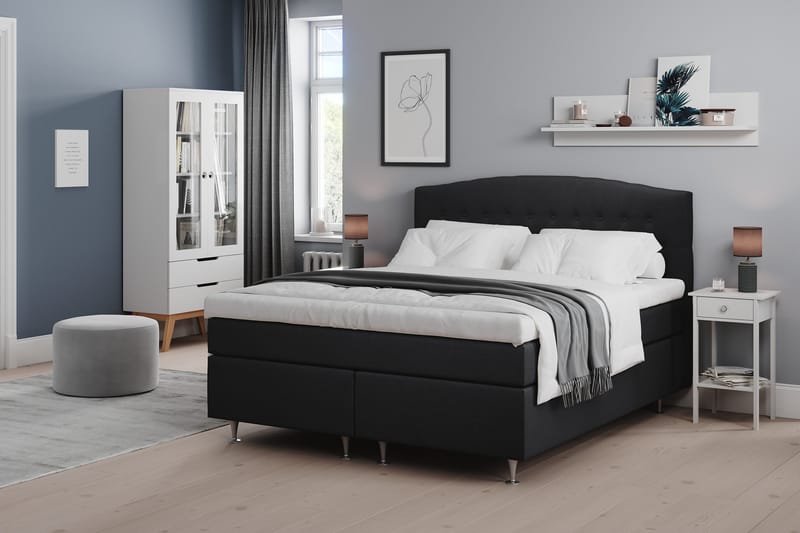 Belda Kontinentalseng 160x200 Fast/Medium - Svart - Møbler - Senger - Kontinentalsenger