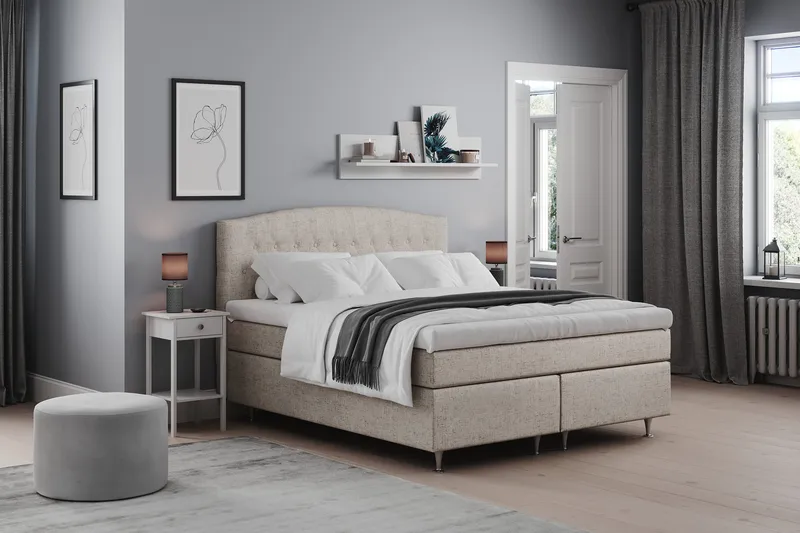 Belda Kontinentalseng 160x200 Medium - Beige - Møbler - Senger - Kontinentalsenger