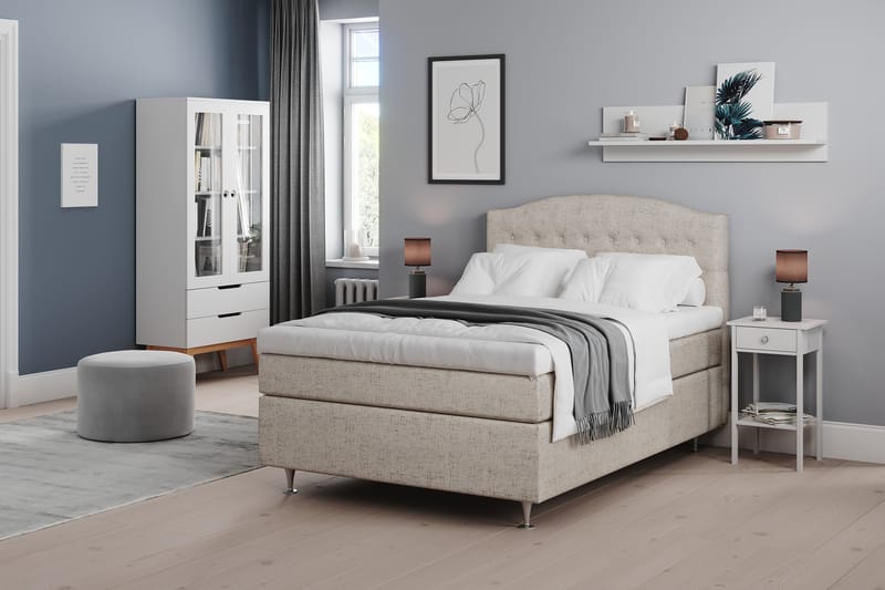 Belda Sengepakke 140x200 Fast - Beige - Møbler - Senger - Komplett sengepakke