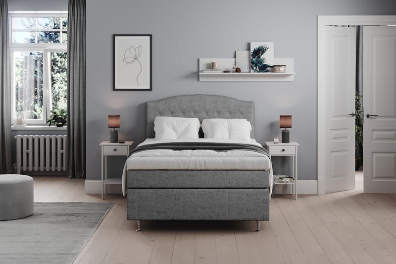 Belda Sengepakke 140x200 Fast - Grå - Møbler - Senger - Komplett sengepakke