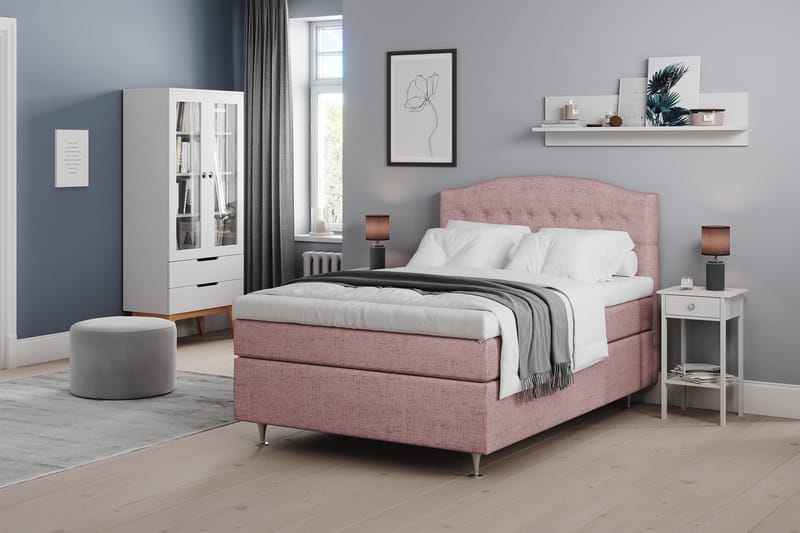 Belda Sengepakke 140x200 Fast - Rosa - Møbler - Senger - Komplett sengepakke