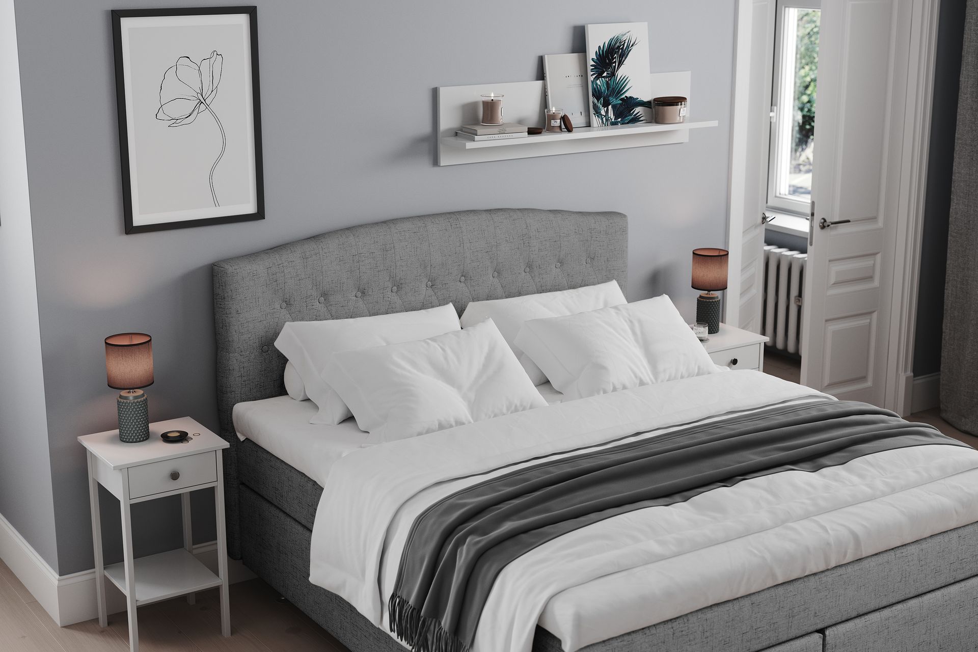 Belda Sengepakke 160x200 Fast - Grå - Møbler - Senger - Komplett sengepakke