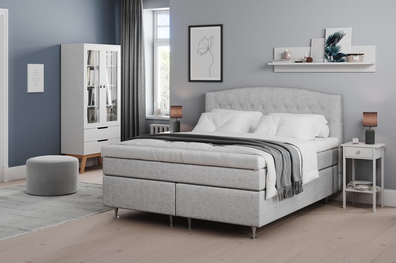 Belda Sengepakke 160x200 Fast - Lysegrå - Møbler - Senger - Komplett sengepakke