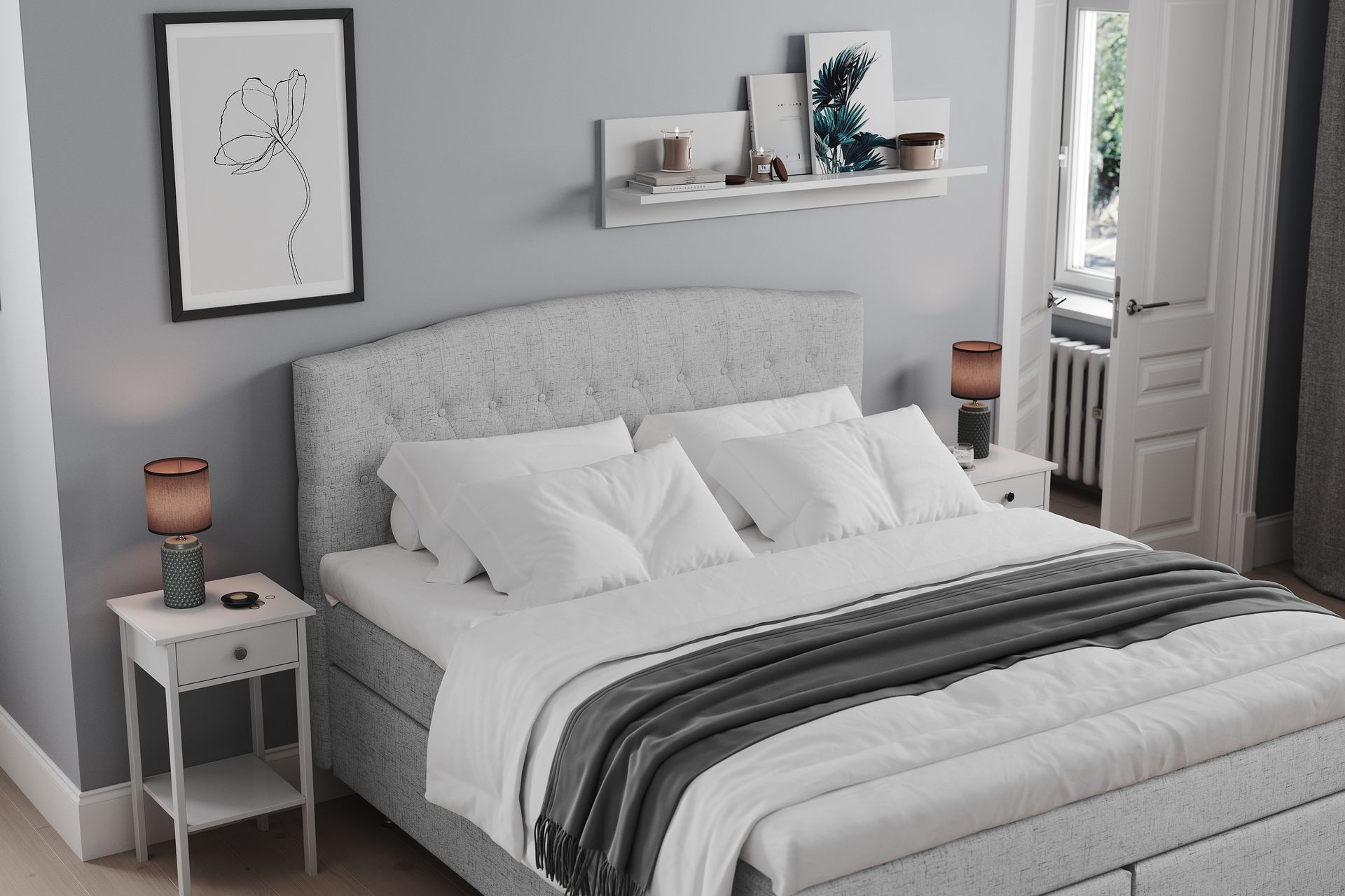 Belda Sengepakke 160x200 Fast/Medium - Lysegrå - Møbler - Senger - Komplett sengepakke