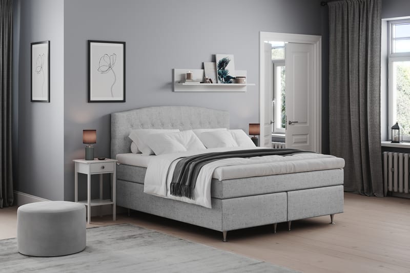 Belda Sengepakke 180x200 Fast/Medium - Lysegrå - Møbler - Senger - Komplett sengepakke