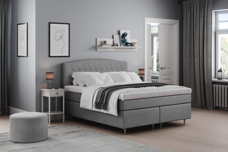 Belda Sengepakke 180x200 Medium - Grå - Møbler - Senger - Komplett sengepakke