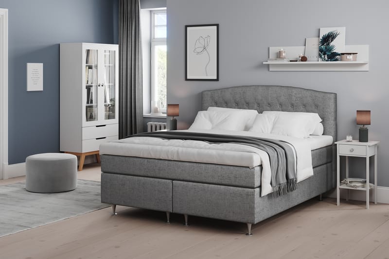 Belda Sengepakke 180x200 Medium - Grå - Møbler - Senger - Komplett sengepakke