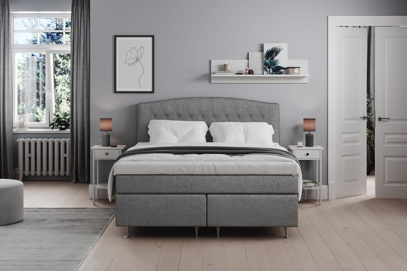 Belda Sengepakke 180x200 Medium - Grå - Møbler - Senger - Komplett sengepakke