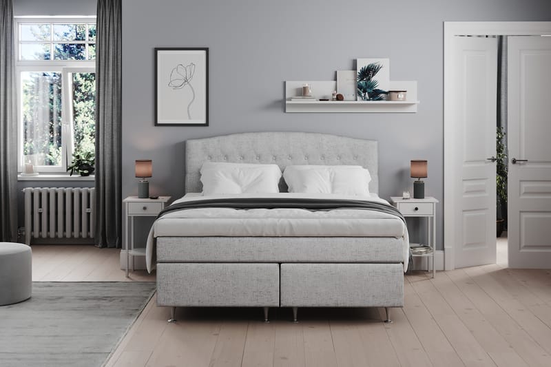 Belda Sengepakke 180x200 Medium - Lysegrå - Møbler - Senger - Komplett sengepakke