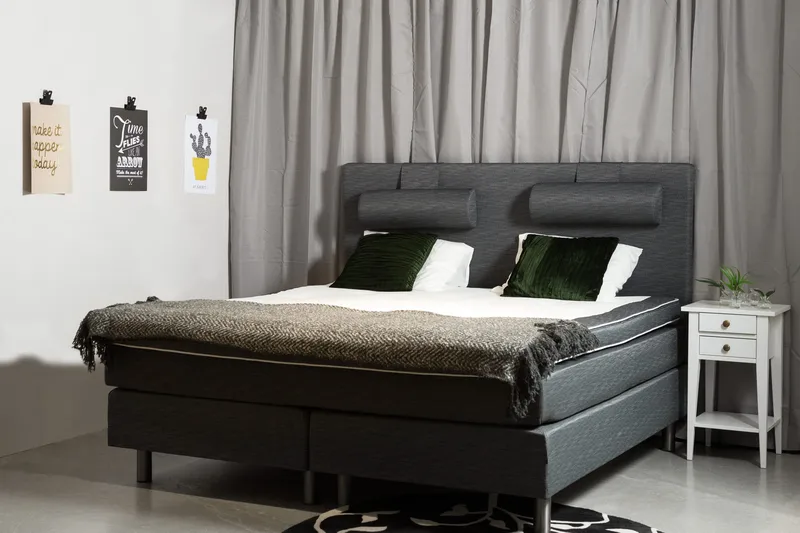 Belinda Komplett Sengepakke 180x200 cm - Mørkegrå - Møbler - Senger - Kontinentalsenger