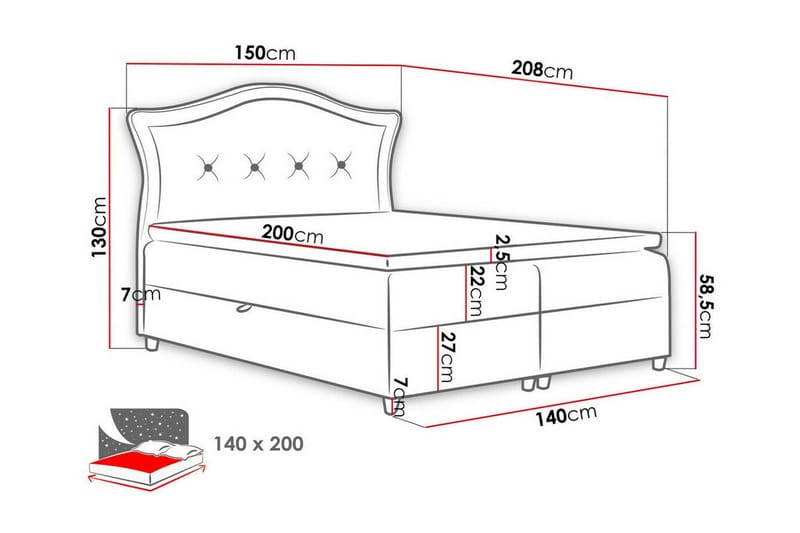 Boisdale Kontinentalseng 140x200 cm - Brun - Kontinentalsenger