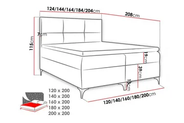 Boisdale Kontinentalseng 140x200 cm - Møbler - Senger - Kontinentalsenger