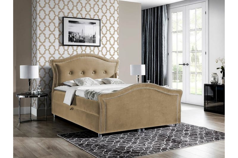 Boisdale Kontinentalseng 160x200 cm - Beige/Brun - Møbler - Senger - Kontinentalsenger