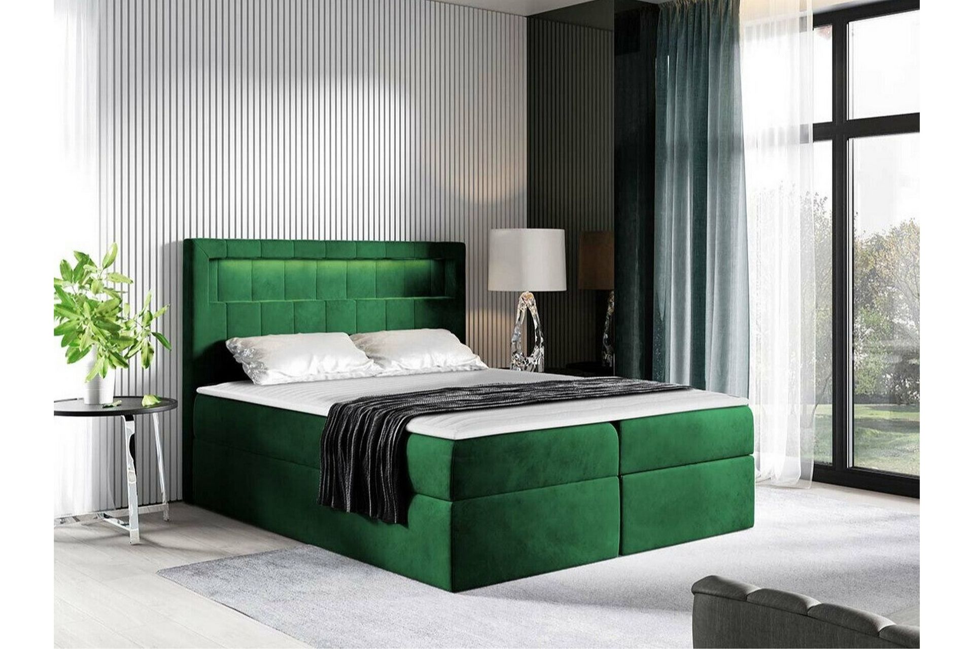 Boisdale Kontinentalseng 160x200 cm - Mørkegrønn - Møbler - Senger - Kontinentalsenger