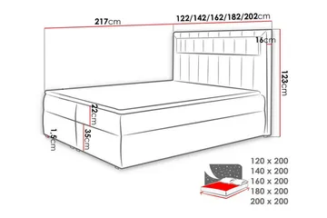 Boisdale Kontinentalseng 160x200 cm - Møbler - Senger - Kontinentalsenger