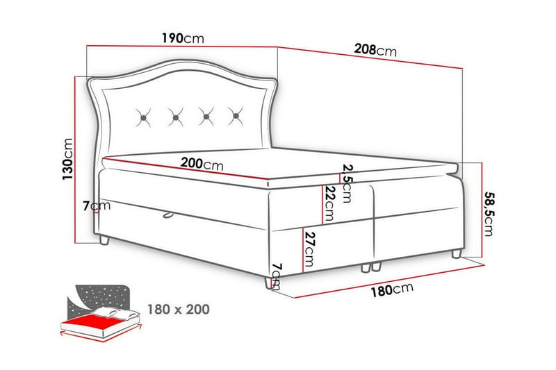 Boisdale Kontinentalseng 180x200 cm - Brun/Beige - Kontinentalsenger