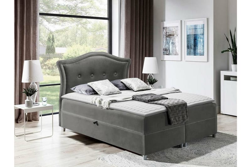 Boisdale Kontinentalseng 180x200 cm - Mørkegrå - Møbler - Senger - Kontinentalsenger