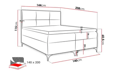 Boksta Kontinentalseng 140x200 cm - Møbler - Senger - Kontinentalsenger
