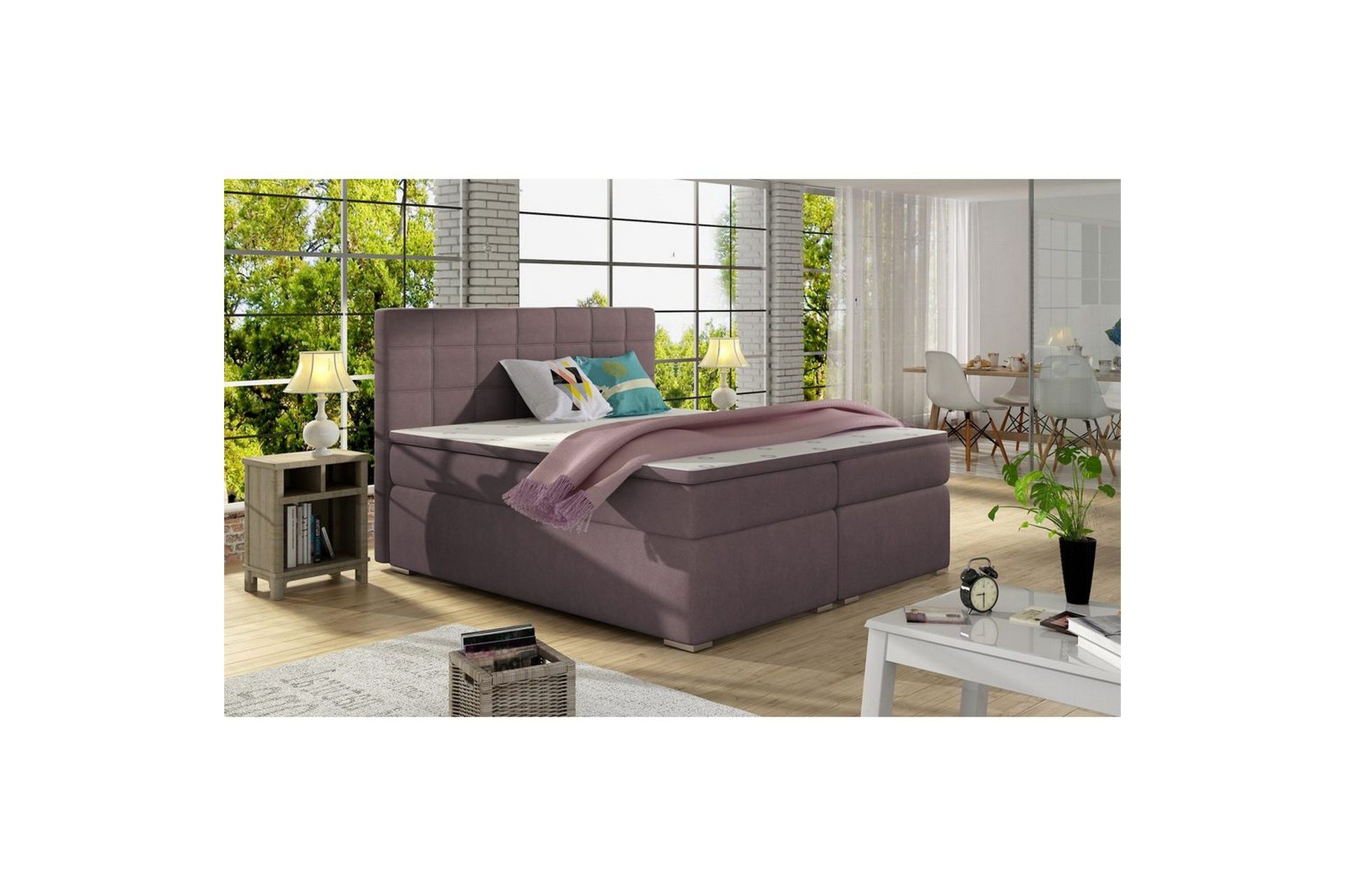 Box Spring Eltap Alice - 140x200 cm, Soro 65, Lilla