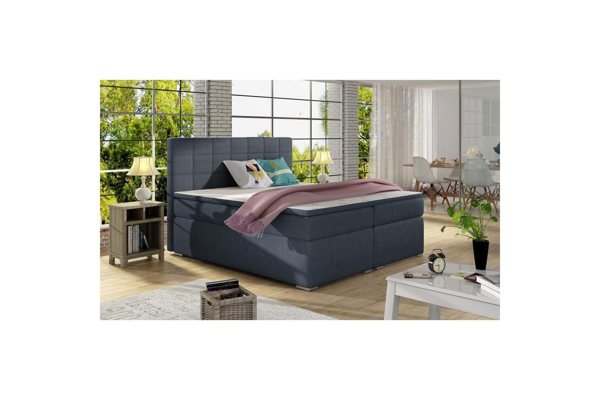 Box Spring Eltap Alice - 140x200 cm, Soro 76, Blå