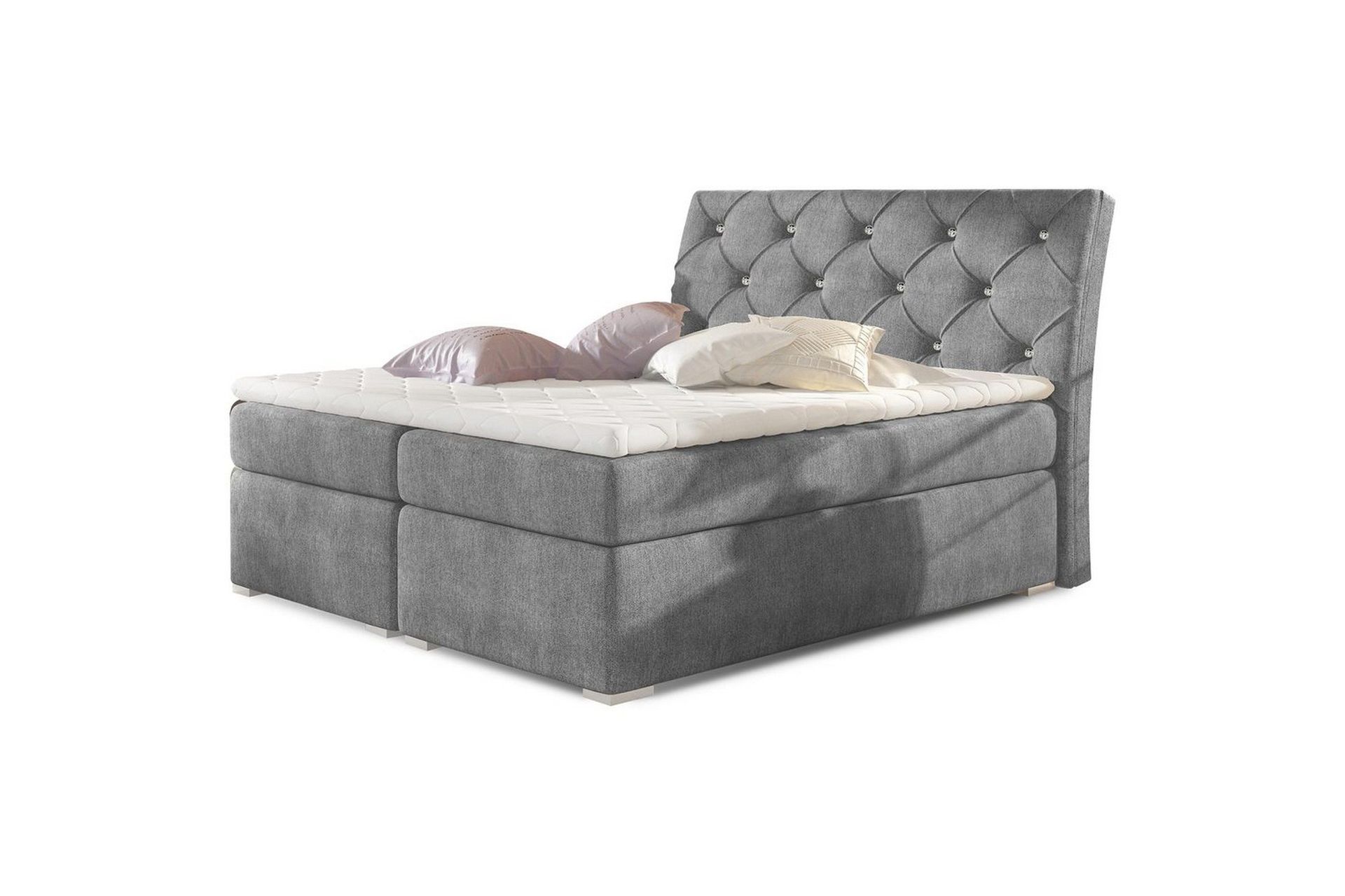 Box Spring Eltap Balvin - 160x200 cm, Omega 13, Mørk Grå