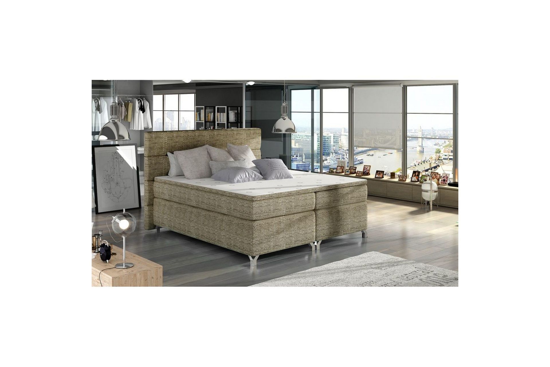 Boxspring Eltap Amadeo - Berlin 03, Beige, 140x200 cm