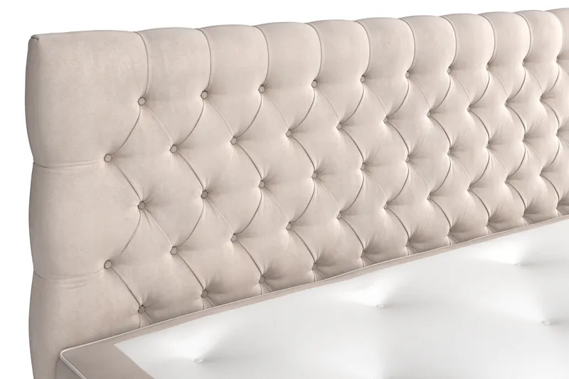 Celine Komplett Sengpakke Kontinentalseng 180x200 cm - Beige / Fløyel - Møbler - Senger - Kontinentalsenger