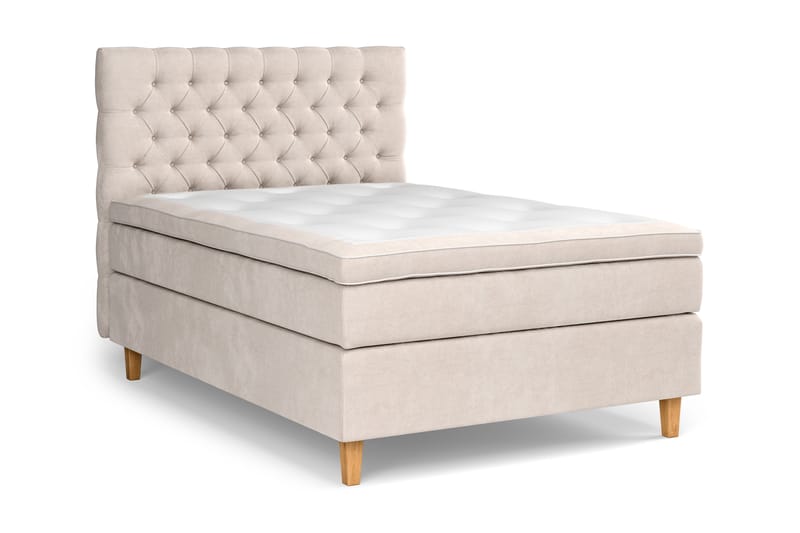 Celine Kontinentalseng 140x200 cm - Beige/Fløyel - Møbler - Senger - Kontinentalsenger