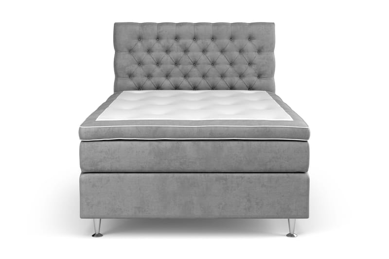 Celine Kontinentalseng 140x200 cm - Grå/Fløyel - Møbler - Senger - Kontinentalsenger