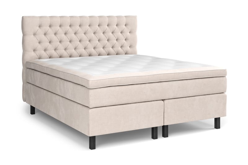 Celine Kontinentalseng 180x200 cm - Beige/Fløyel - Møbler - Senger - Komplett sengepakke
