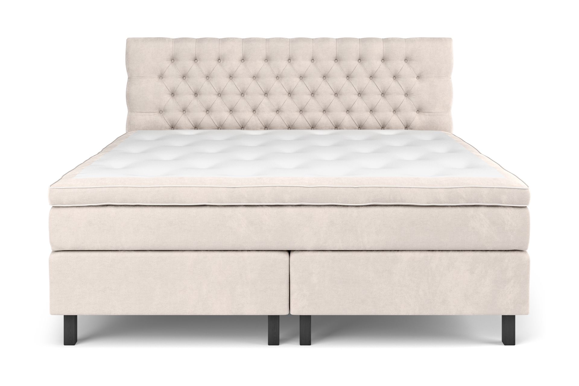 Celine Kontinentalseng 210x210 cm - Beige/Fløyel - Møbler - Senger - Komplett sengepakke
