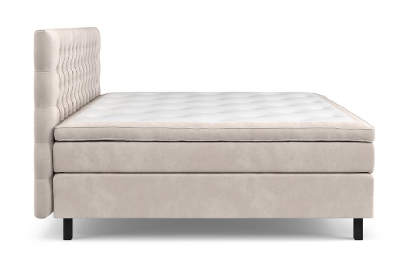 Celine Kontinentalseng 210x210 cm - Beige/Fløyel - Møbler - Senger - Komplett sengepakke