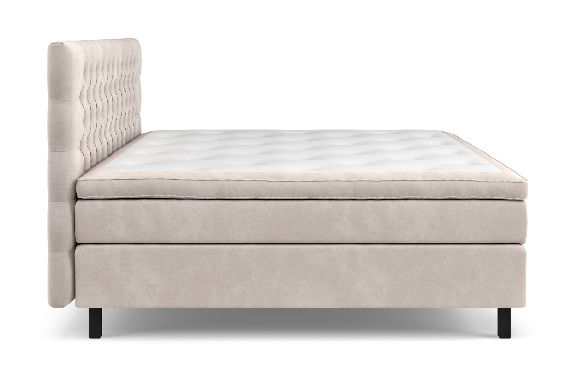 Celine Kontinentalseng 210x210 cm - Beige/Fløyel - Møbler - Senger - Komplett sengepakke