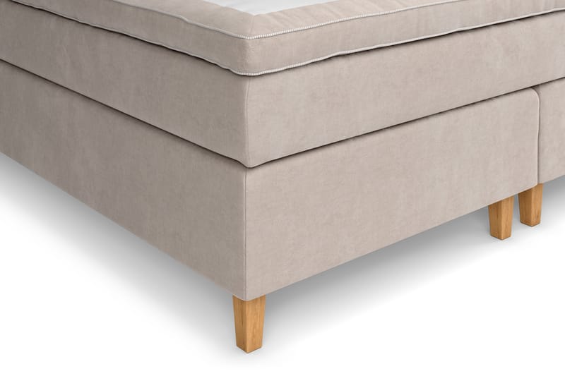 Celine Kontinentalseng 210x210 cm - Beige/Fløyel - Møbler - Senger - Komplett sengepakke