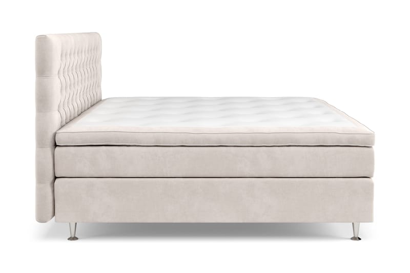 Celine Kontinentalseng 210x210 cm - Beige/Fløyel - Møbler - Senger - Kontinentalsenger